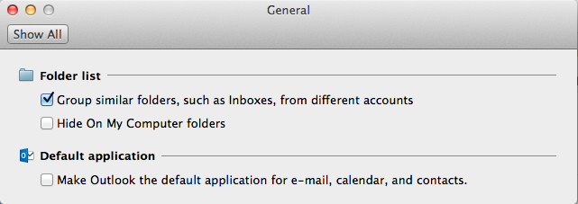 outlook cannot open the folder outlook for mac